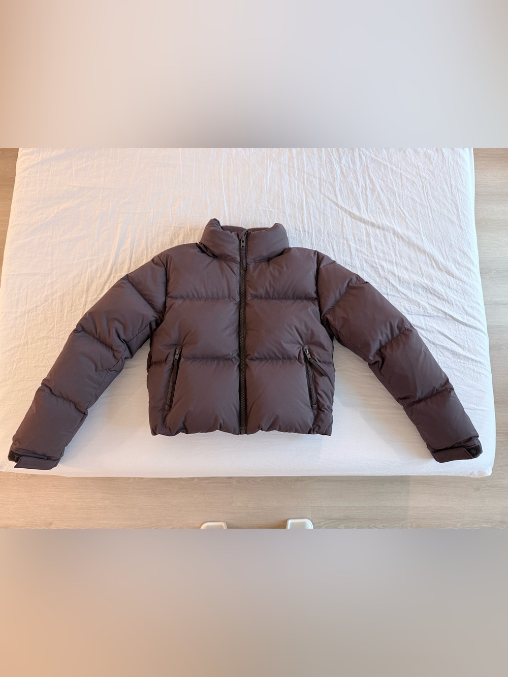 Aritzia TNA The Mega Puff Short Goose Down Jacket Cropped Brown - Size XS⁠